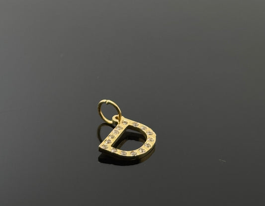 21K Solid Gold Initial Pendants P757