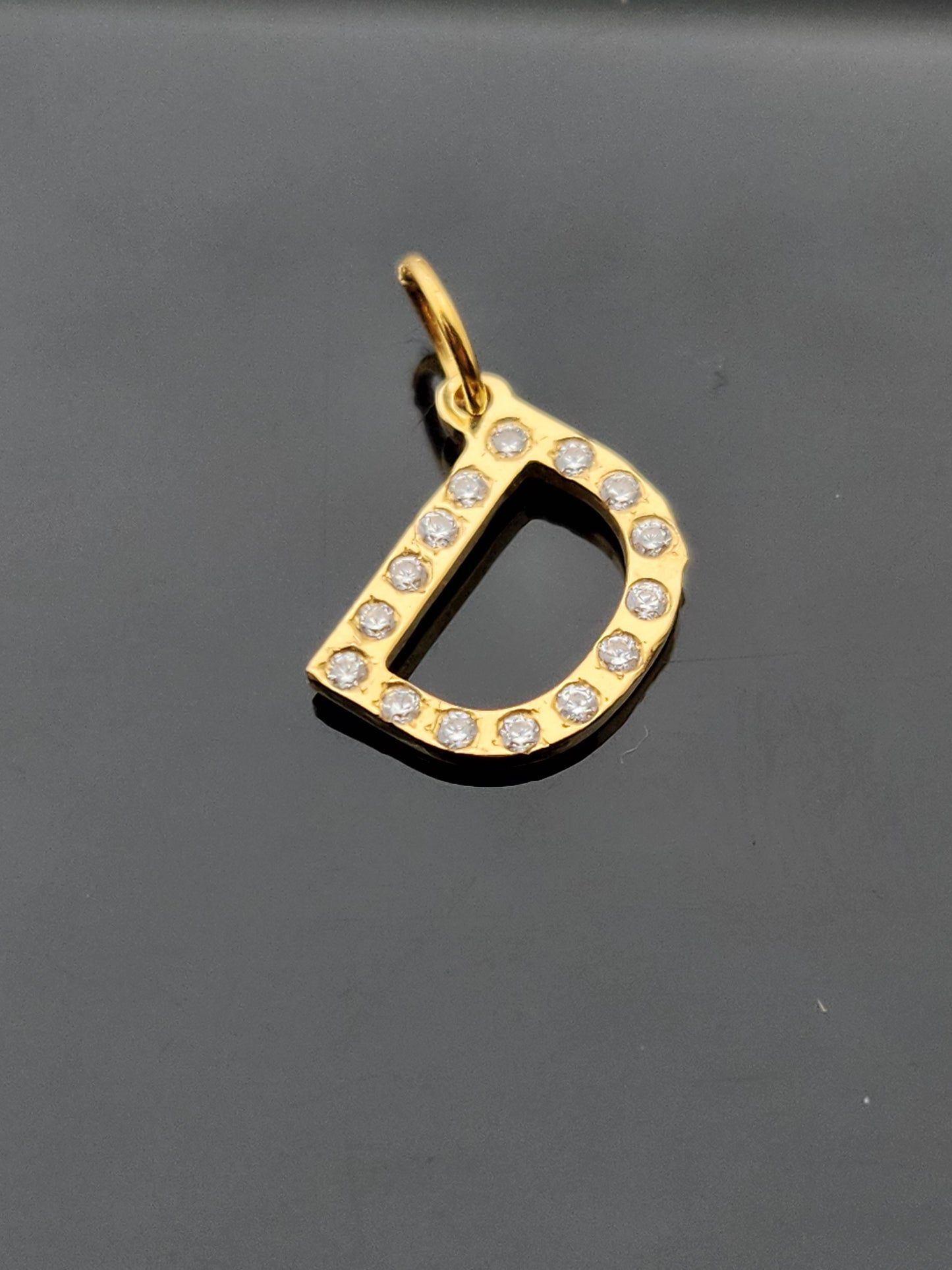 21K Solid Gold Letter Pendant P757