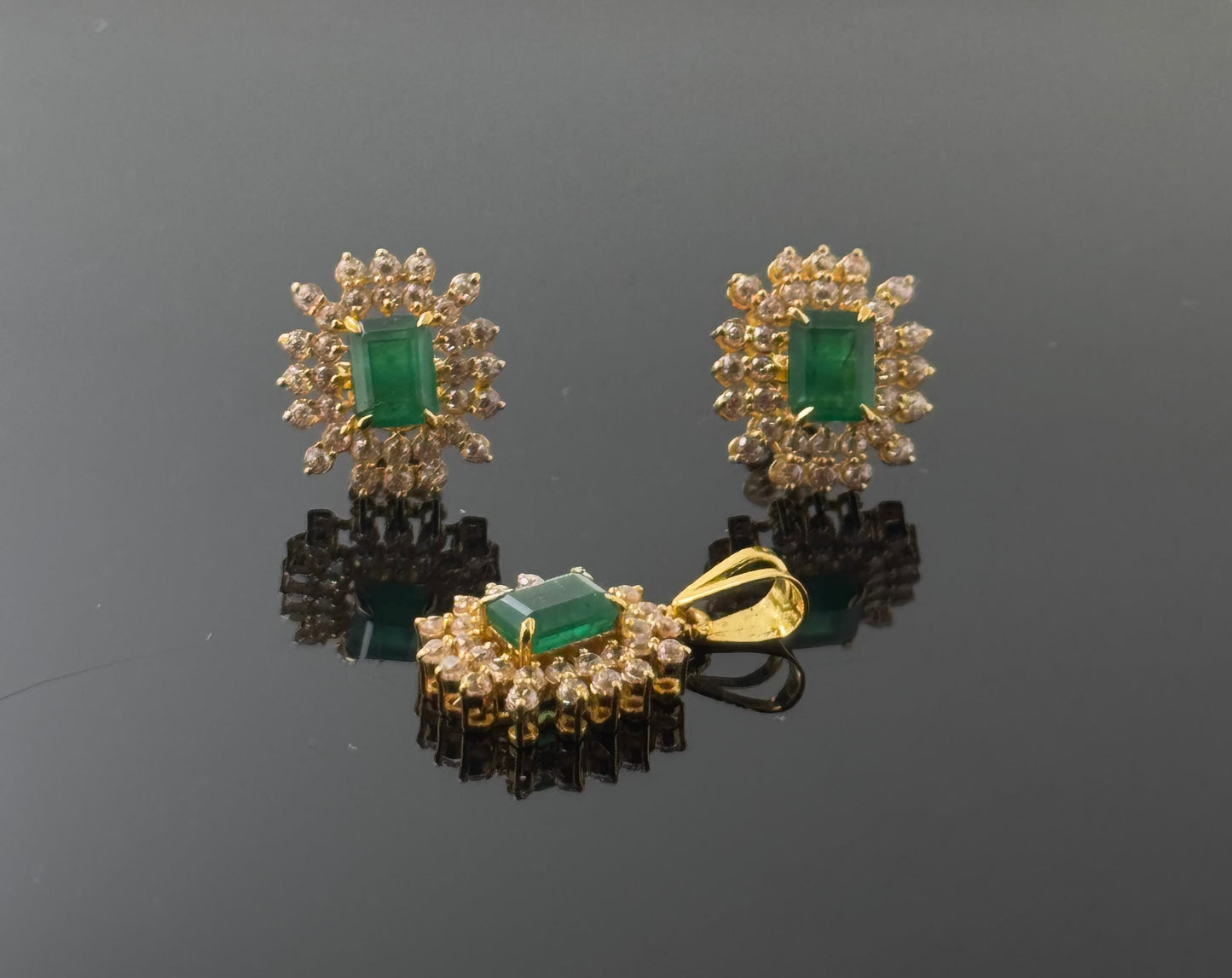 22K Solid Gold Fancy Pendant Sets PS123