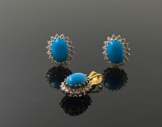 22K Solid Gold Fancy Pendant Sets PS125