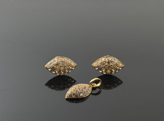 22K Solid Gold Fancy Pendant Sets PS126