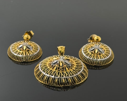 22K Solid Gold Fancy Pendant Sets PS146