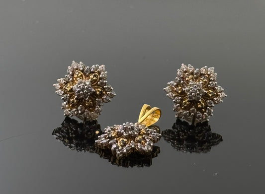 22K Solid Gold Fancy Pendant Sets PS155