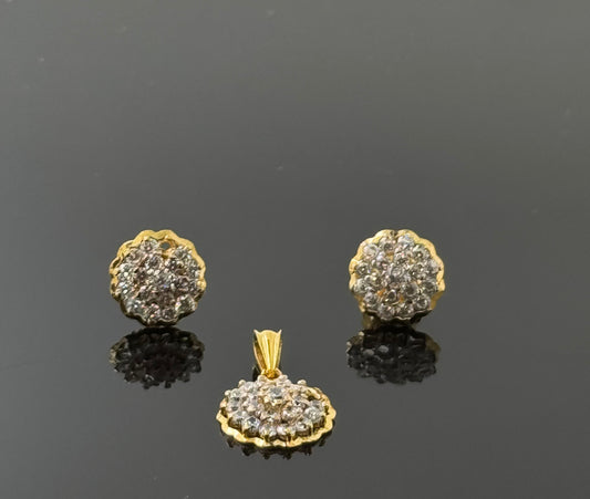 22K Solid Gold Fancy Pendant Sets PS162