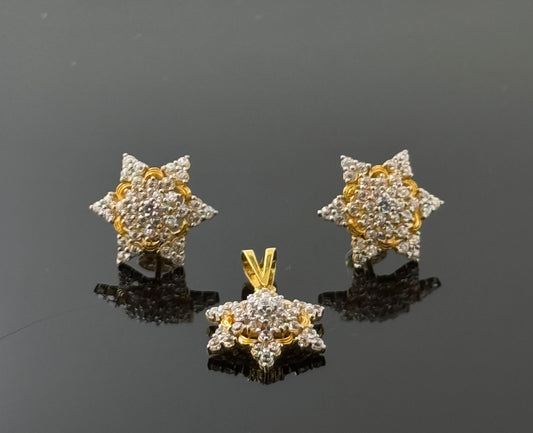 22K Solid Gold Fancy Pendant Sets PS166