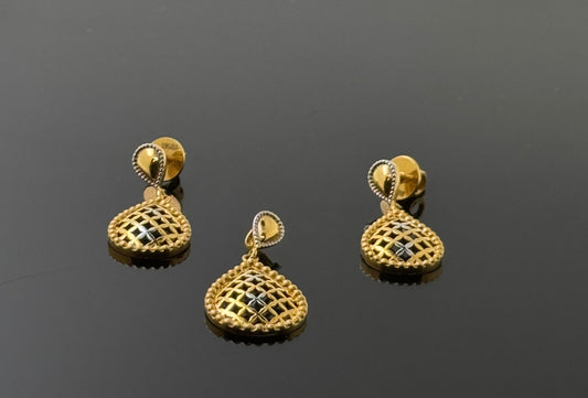 22K Solid Gold Fancy Pendant Sets PS178