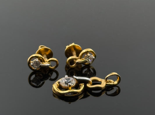 22K Solid Gold Fancy Pendant Sets PS18