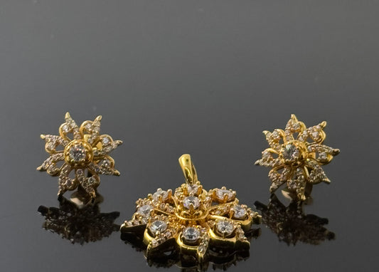 22K Solid Gold Fancy Pendant Sets PS187