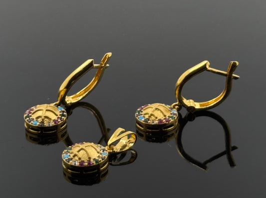22K Solid Gold Fancy Pendant Sets PS20