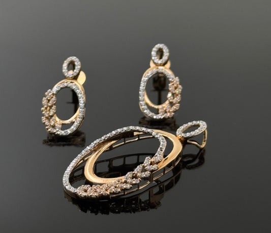 18K Solid Gold Fancy Pendant Sets PS206
