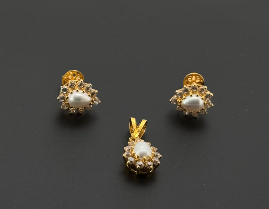 22K Solid Gold Fancy Pendant Sets PS216