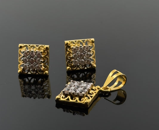 22K Solid Gold Fancy Pendant Sets PS22