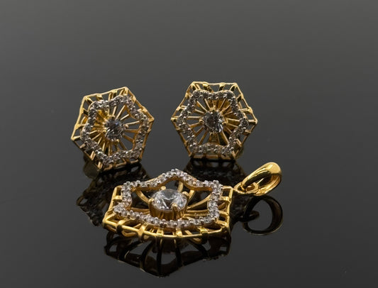 22K Solid Gold Fancy Pendant Sets PS27