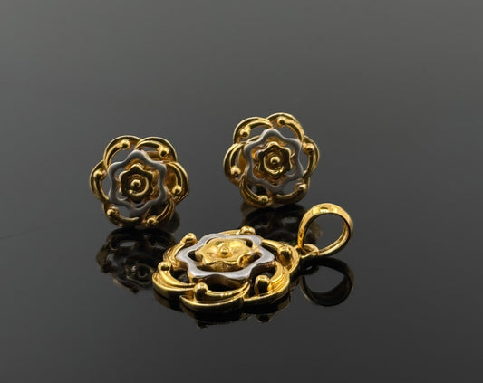 22K Solid Gold Fancy Pendant Sets PS45