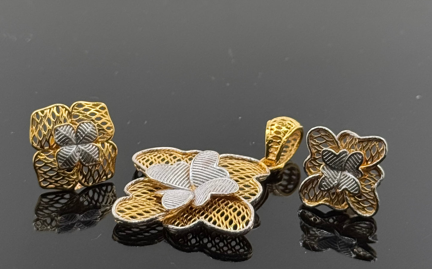 22K Solid Gold Fancy Pendant Sets PS6