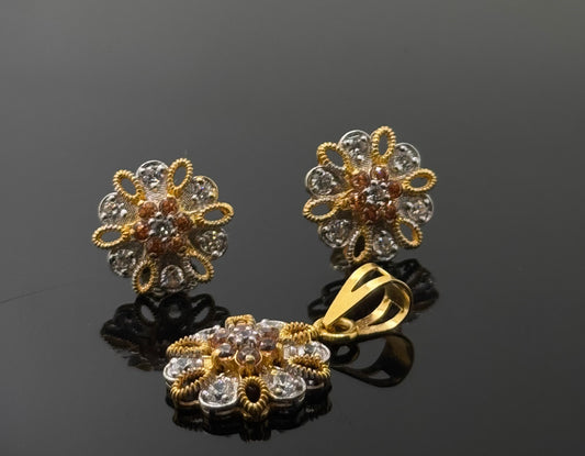 22K Solid Gold Fancy Pendant Sets PS64