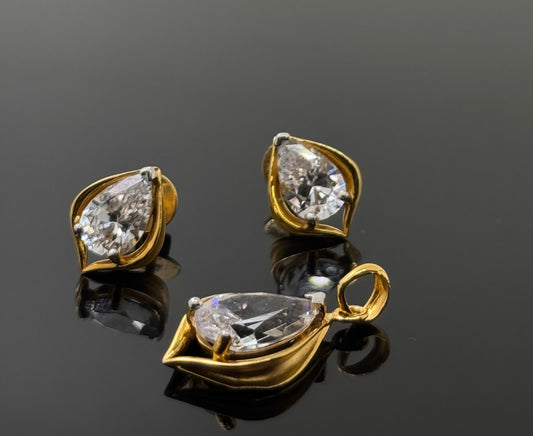 22K Solid Gold Fancy Pendant Sets PS66