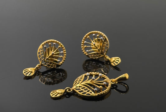 22K Solid Gold Fancy Pendant Sets PS85