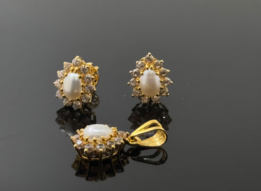 22K Solid Gold Fancy Pendant Sets PS90