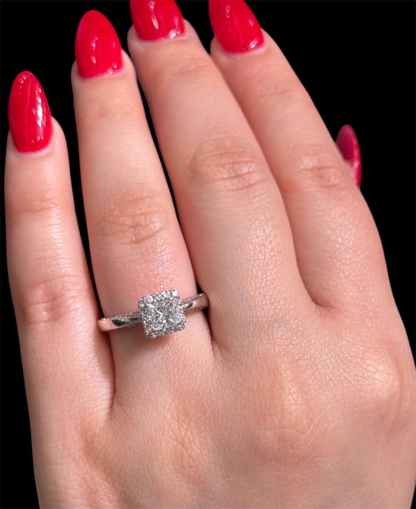 Natural Diamond Princess Cut Ring DR405