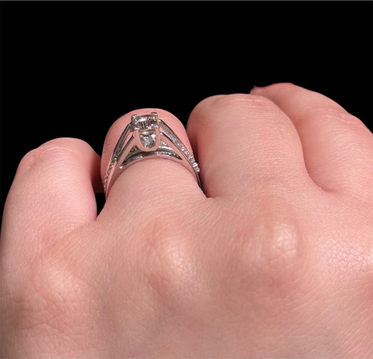 Natural Diamond Emerald Cut Ring DR410