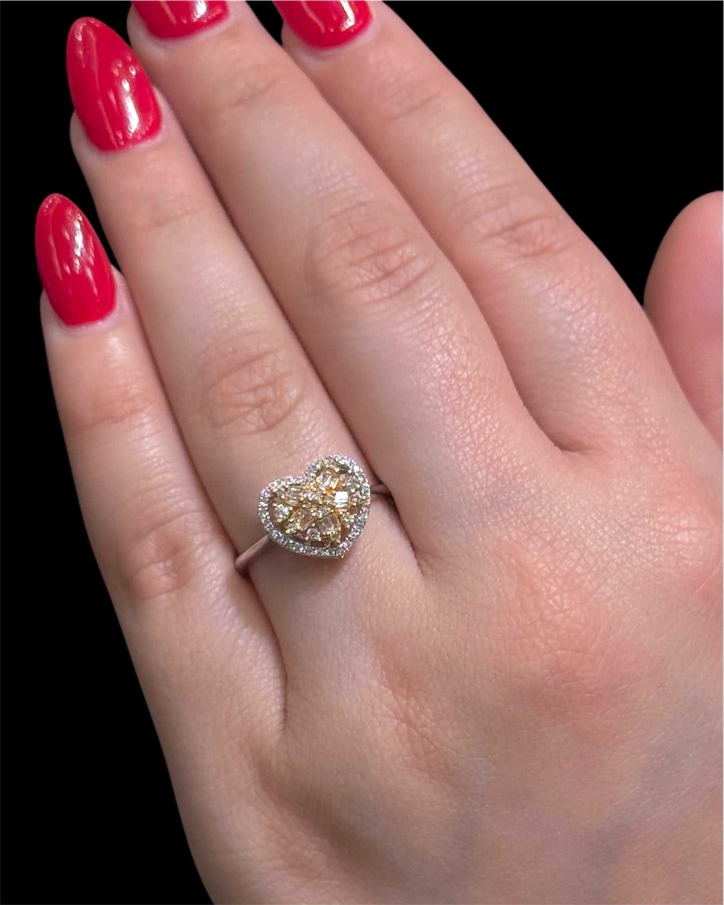 Natural Diamond Heart Shape Ring DR165