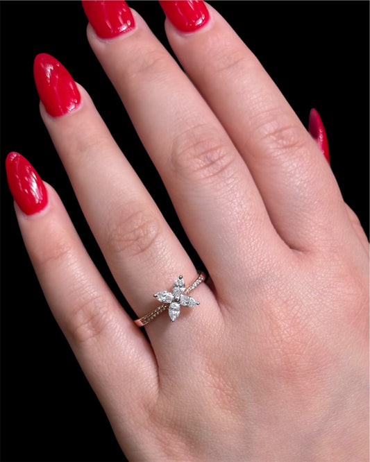 Natural Diamond Floral Ring DR75
