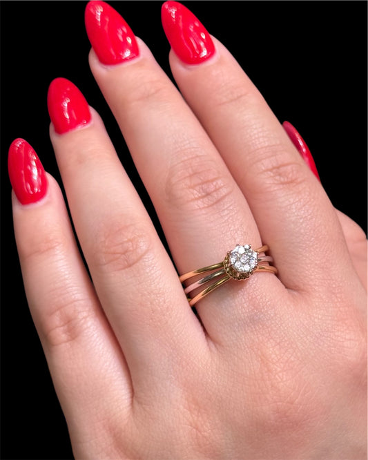 Natural Diamond Cluster Ring DR66