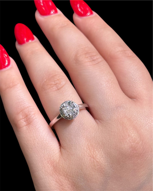 Natural Diamond Cluster Ring DR130