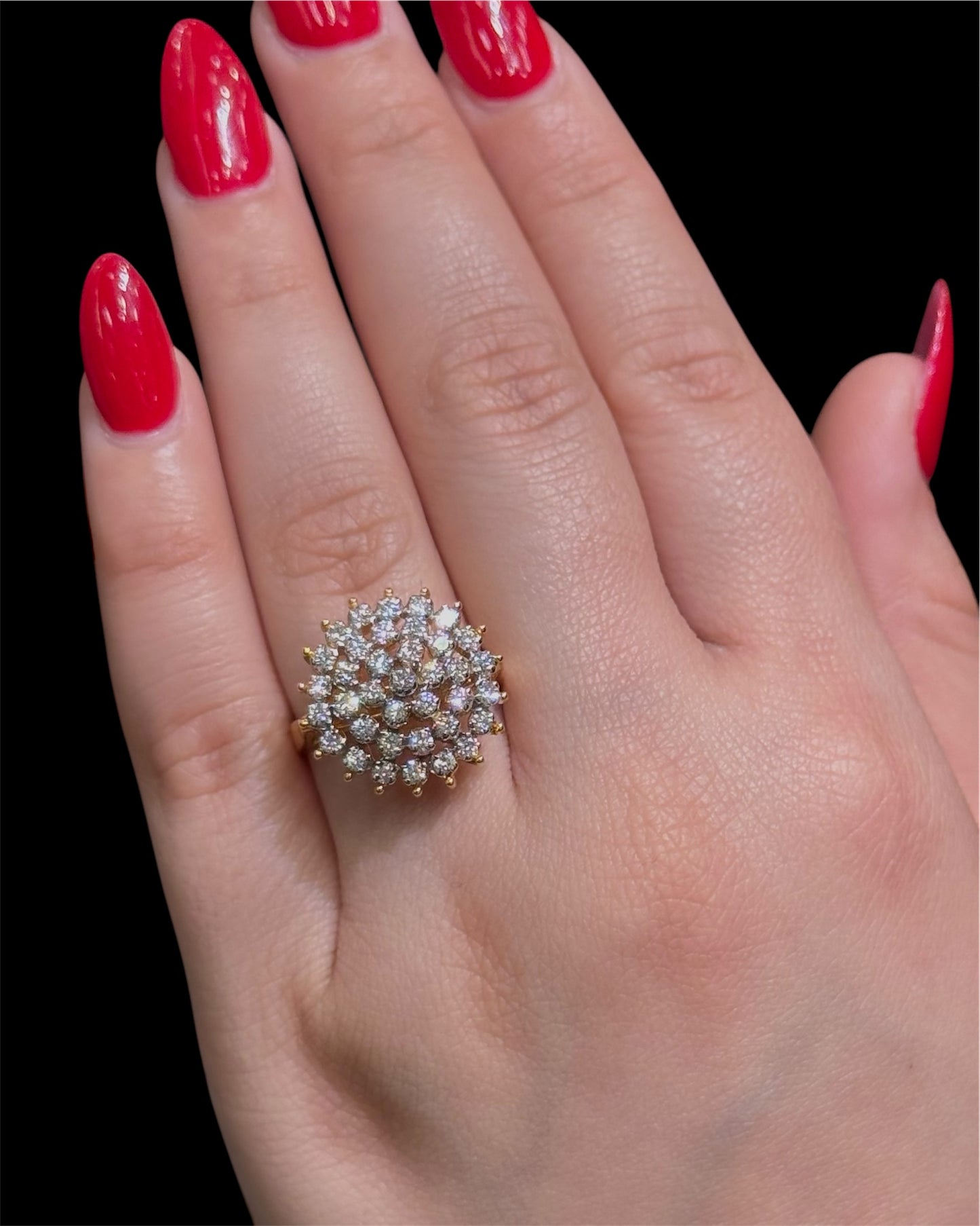 Natural Diamond Cluster Ring DR191
