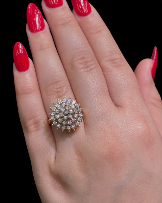Natural Diamond Cluster Ring DR191