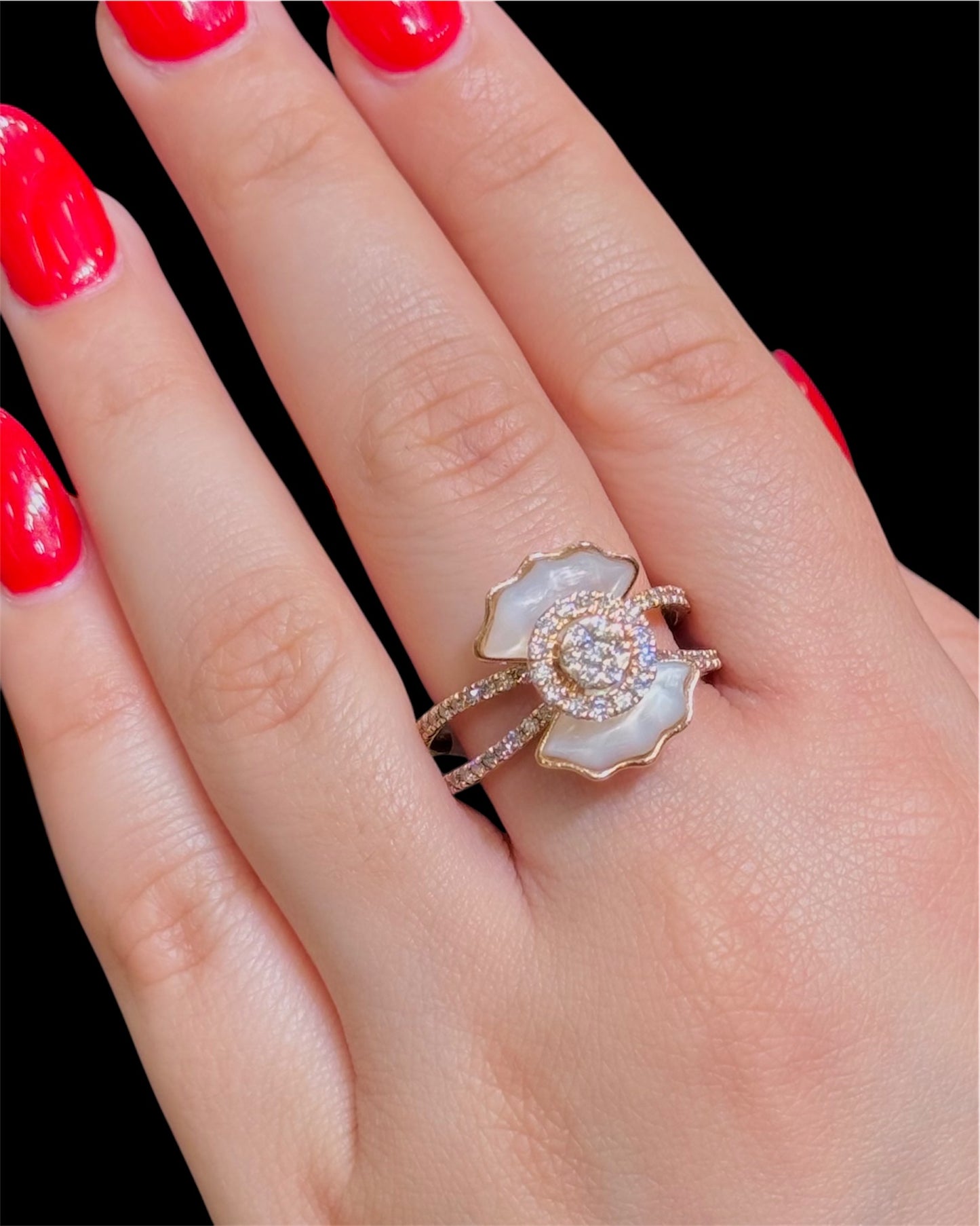 Natural Diamond Ring with Opal DR131