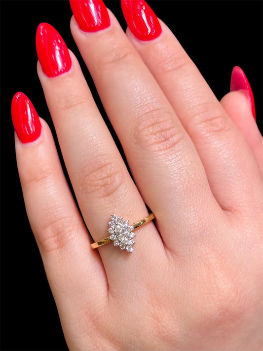 Natural Diamond Cluster Ring DR77