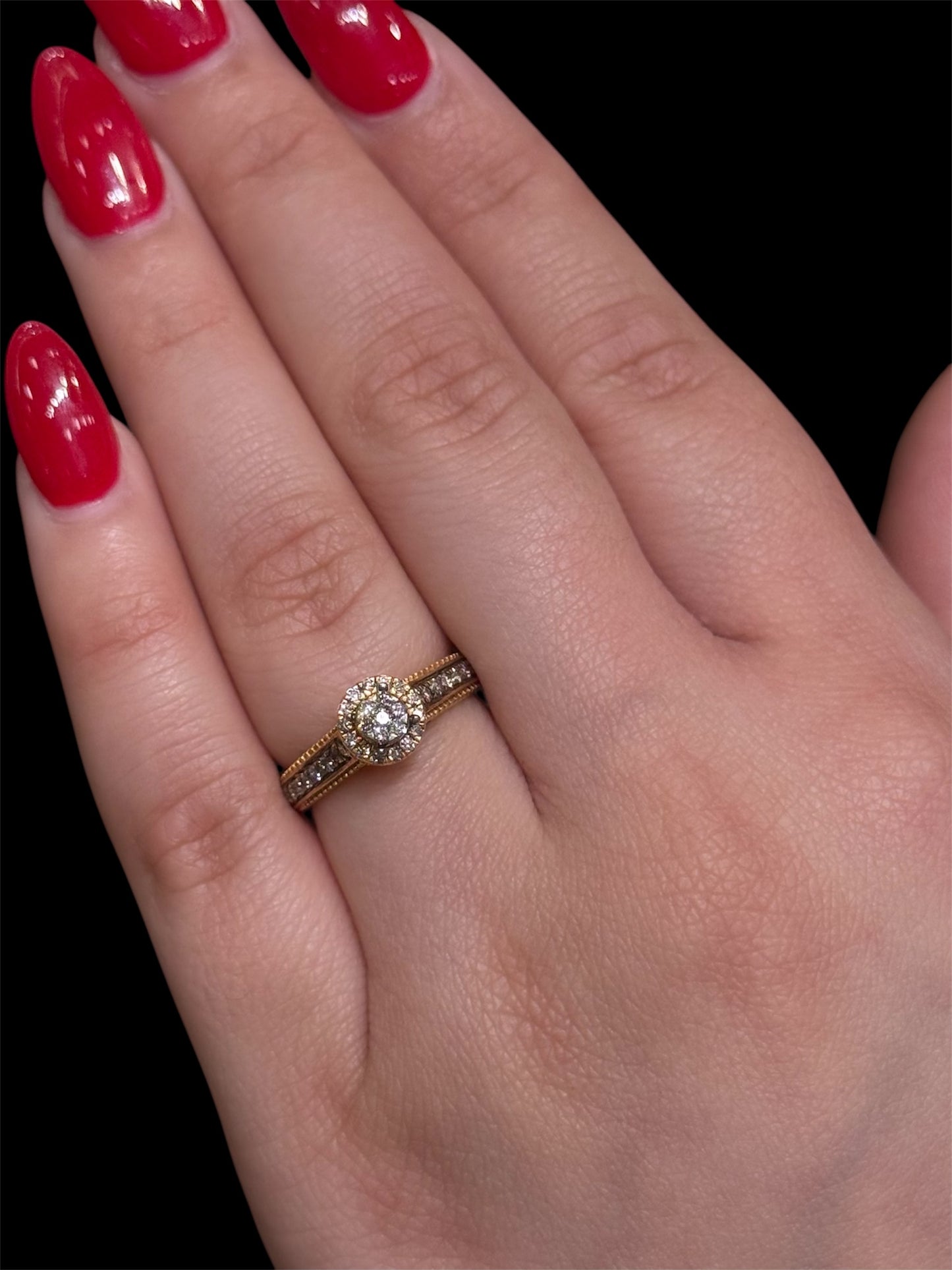 Natural Diamond Cluster Ring DR401