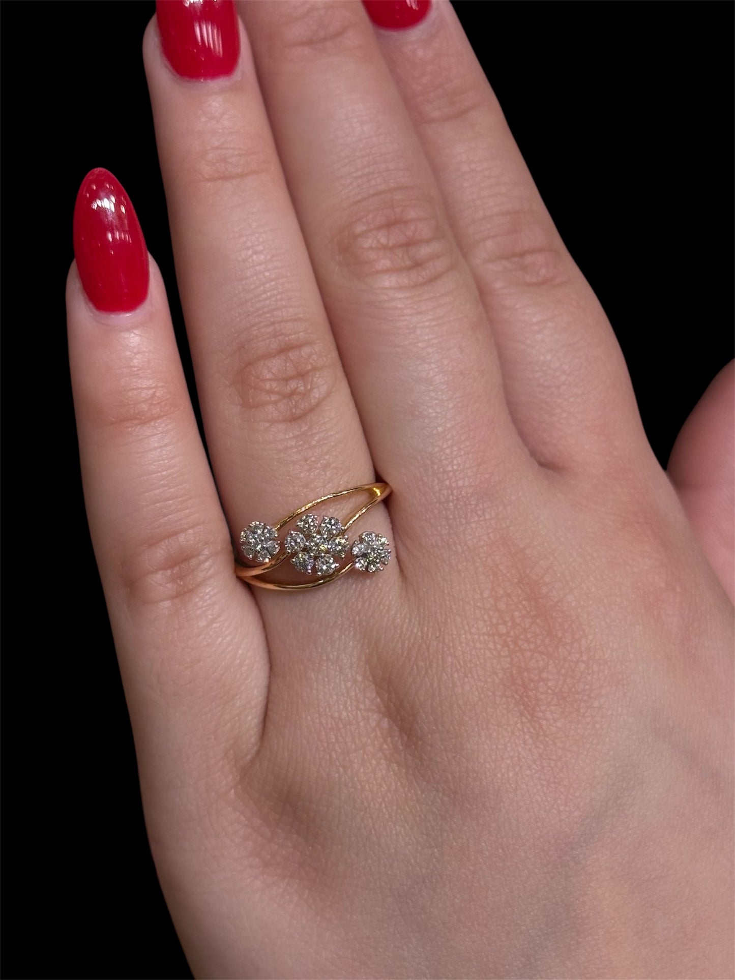 Natural Diamond Cluster Ring DR177