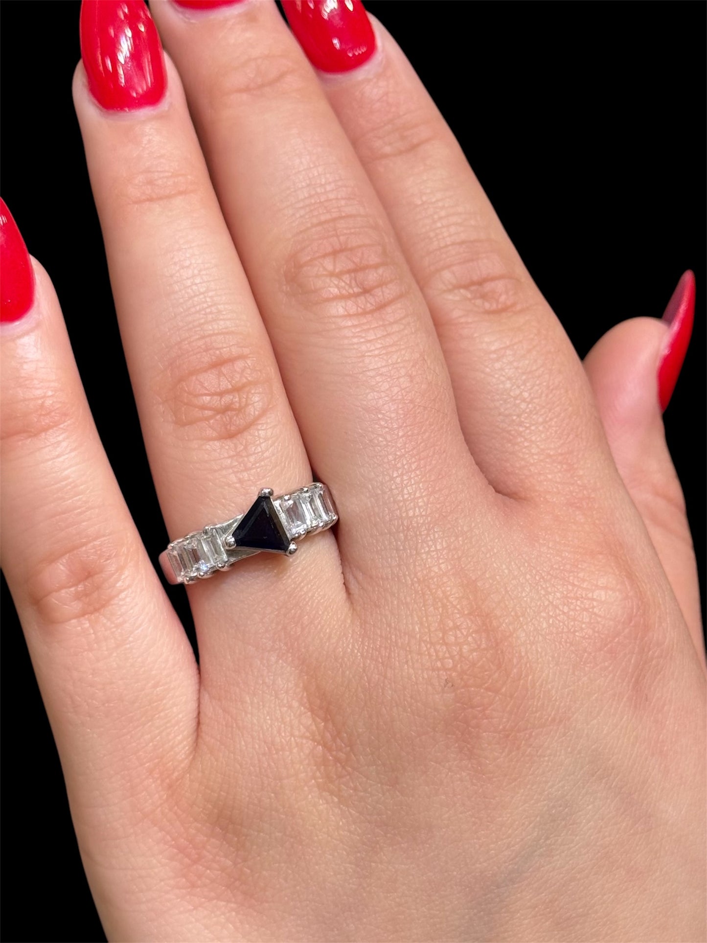 Natural Diamond Band With Sapphire DR30