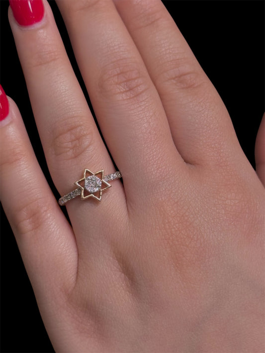 Natural Diamond Star Ring DR179