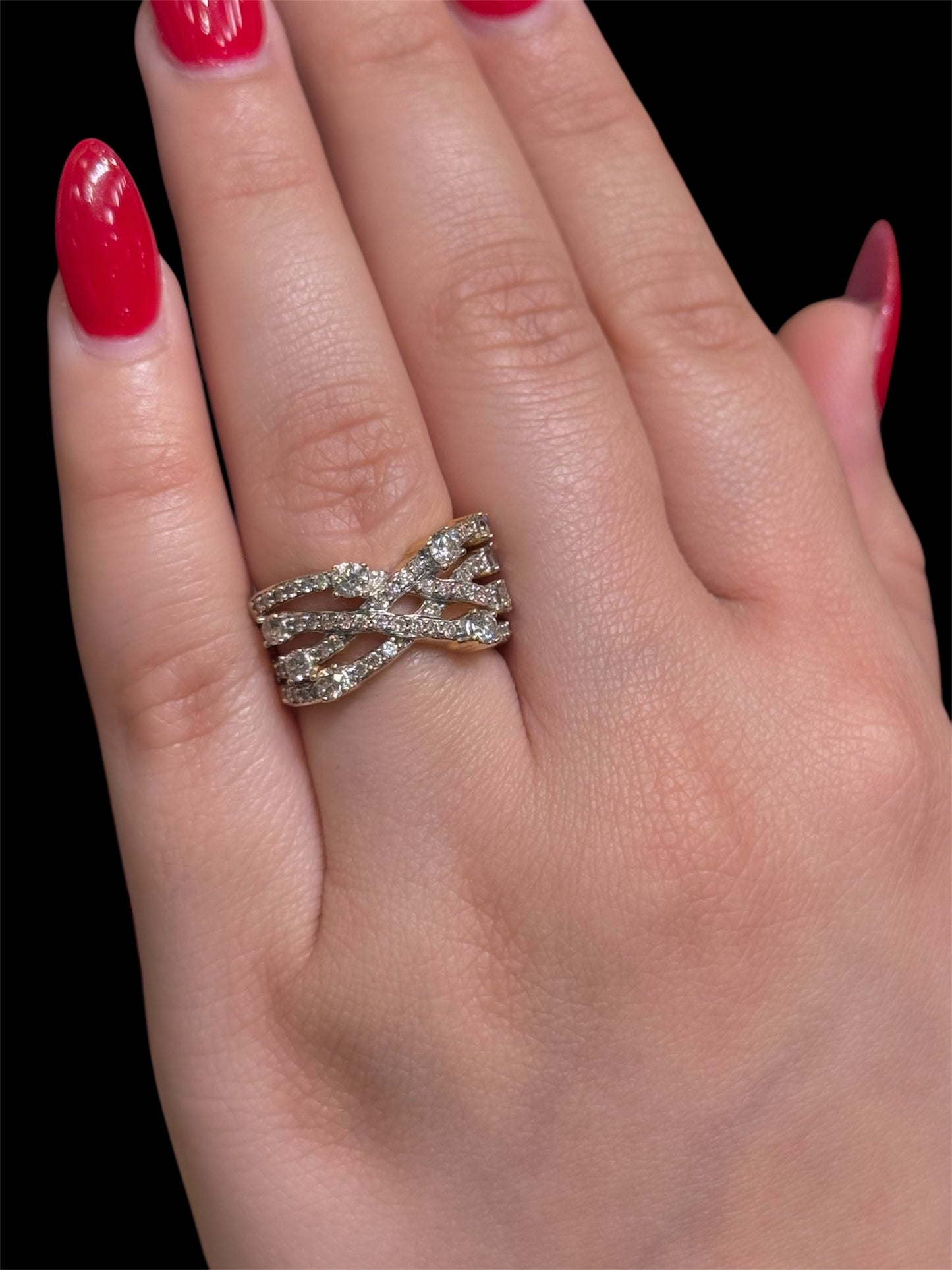 Natural Diamond Cluster Ring DR172