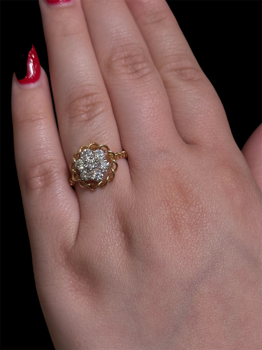 Natural Diamond Cluster Ring DR188