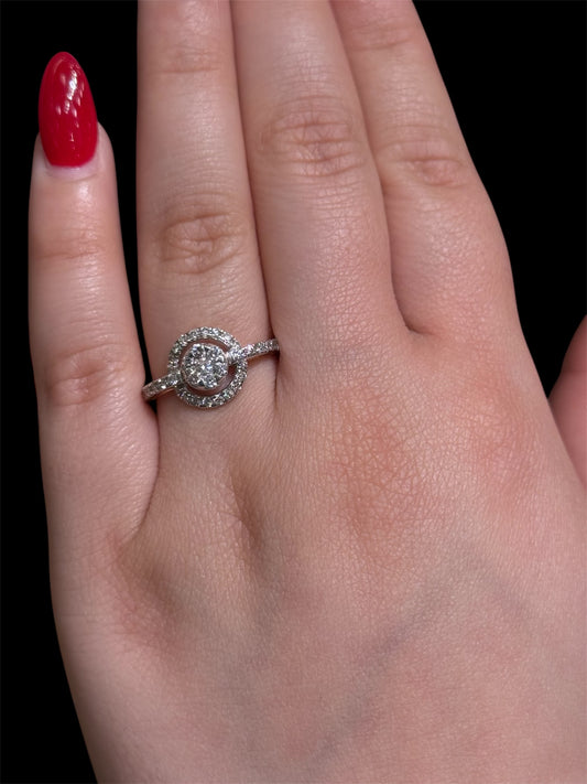Natural Diamond Cluster Ring DR162