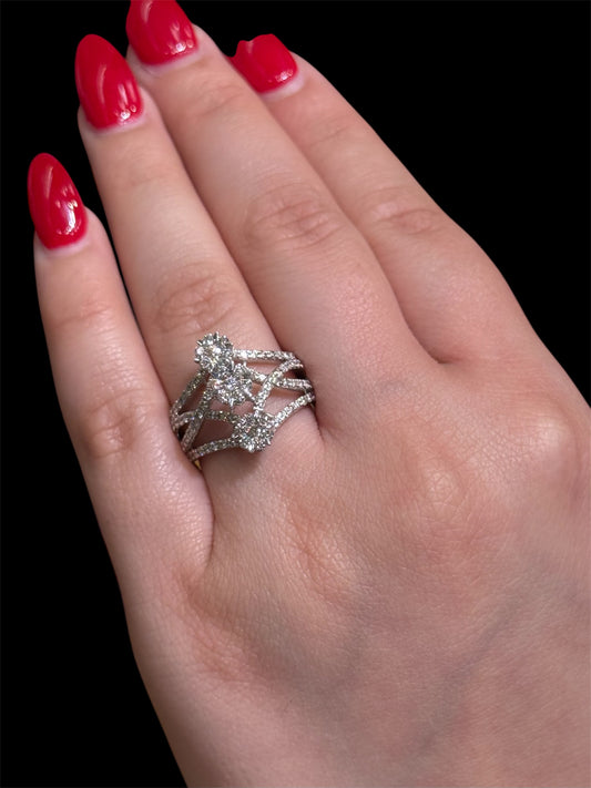 Natural Diamond Cluster Ring DR184