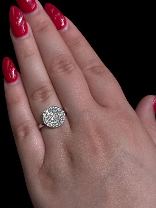 Natural Diamond Cluster Round Ring DR169