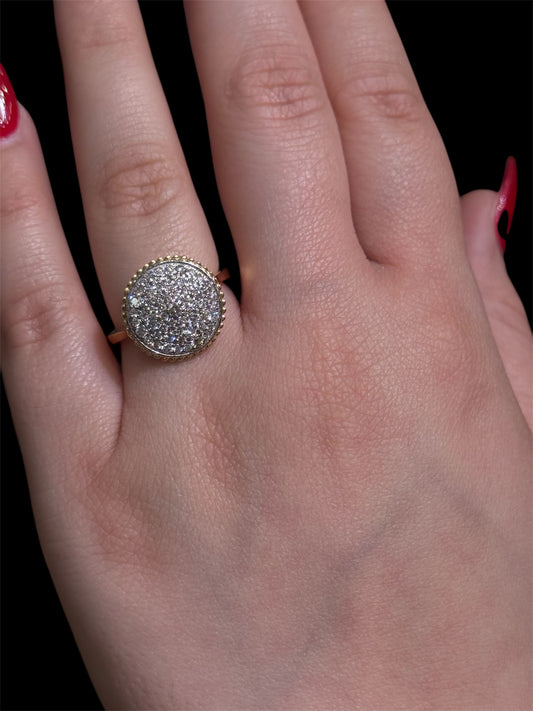 Natural Diamond Cluster Round Ring DR164