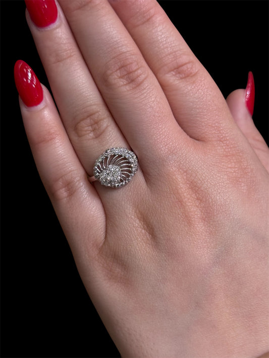 Natural Diamond Oval Ring DR181