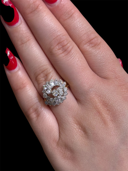 Natural Diamond Sprial Ring DR187