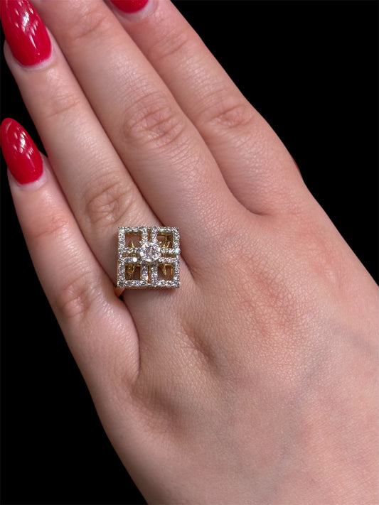 Natural Diamond Cluster Ring DR196