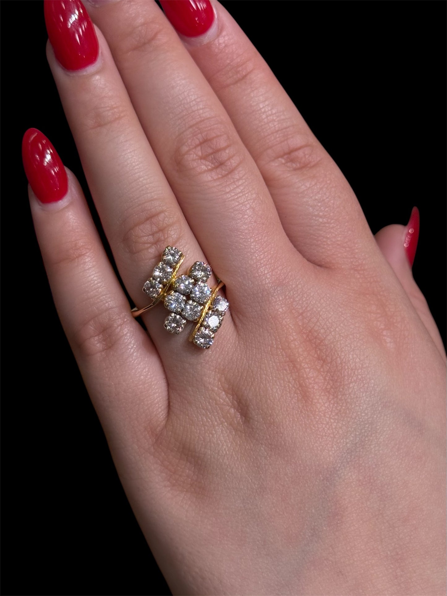 Natural Diamond Cluster Ring DR174