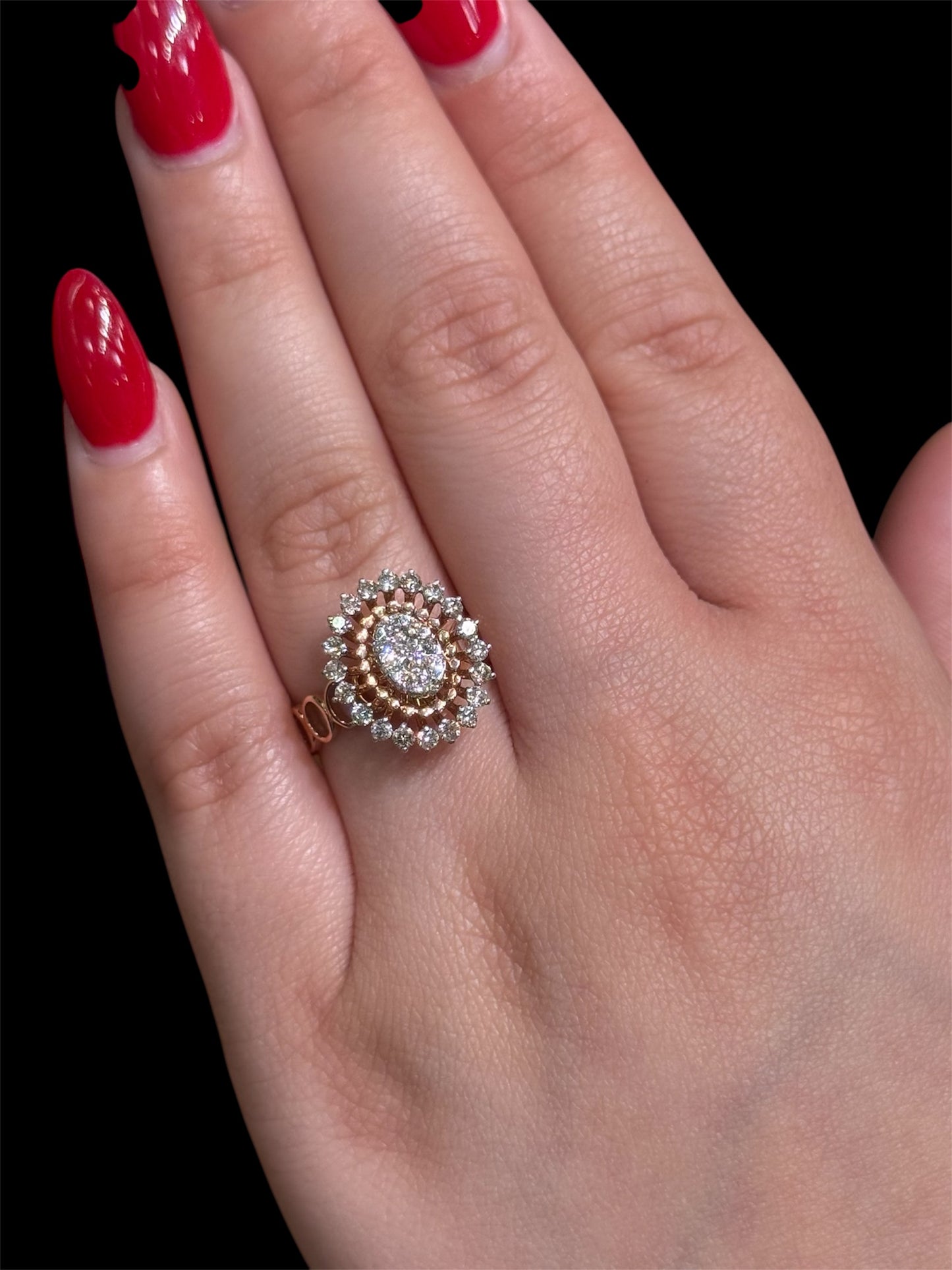 Natural Diamond Cluster Ring DR194
