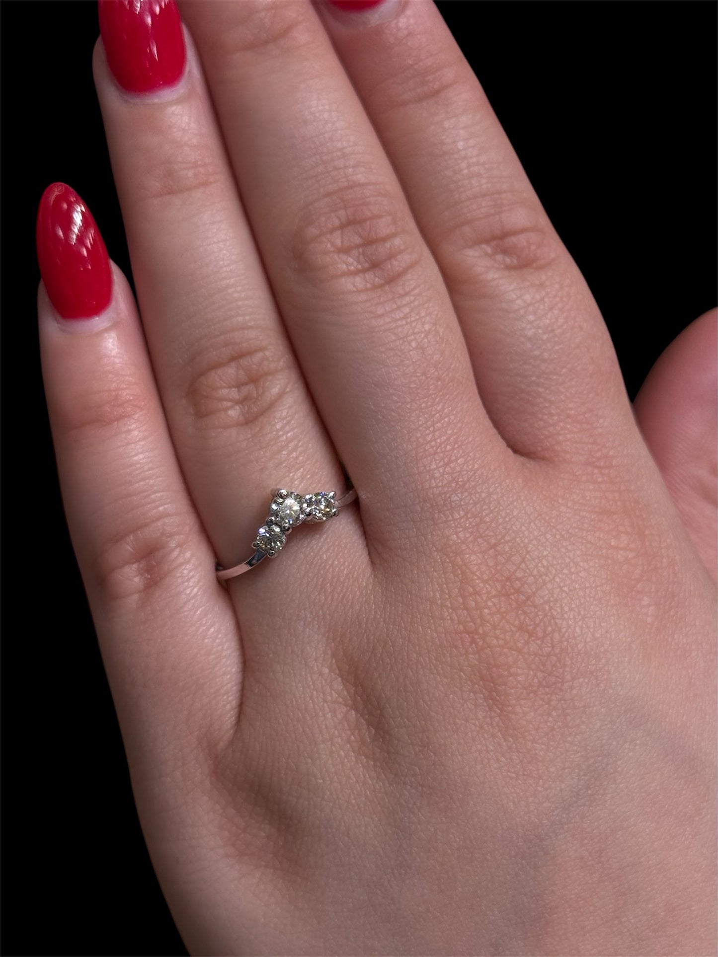 Natural Diamond V Shape Ring DR182