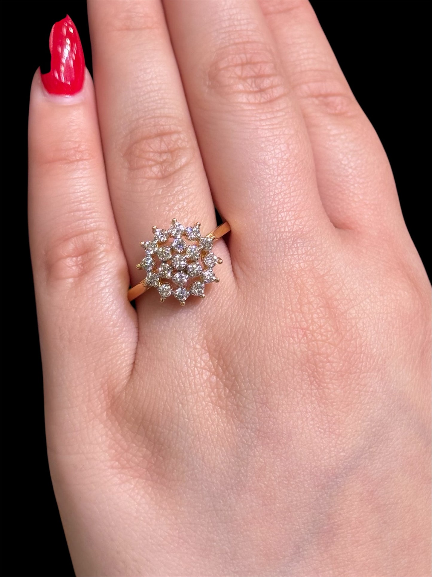 Natural Diamond Cluster Ring DR402